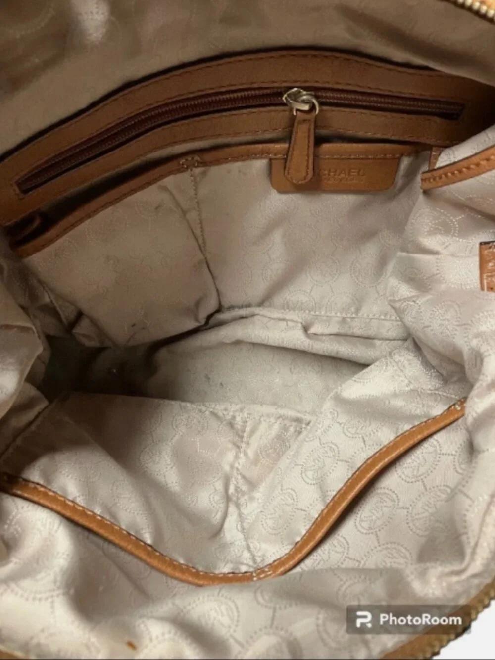 MICHAEL KORS BEDFORD COGNAC LEATHER SHOULDER BAG